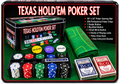 Texas Hold'em Poker Set with 200 Professional Poker Chips, 36" x 24" Gaming Mat, Playing Cards & Accessories