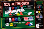 Texas Hold'em Poker Set with 200 Professional Poker Chips, 36" x 24" Gaming Mat, Playing Cards & Accessories