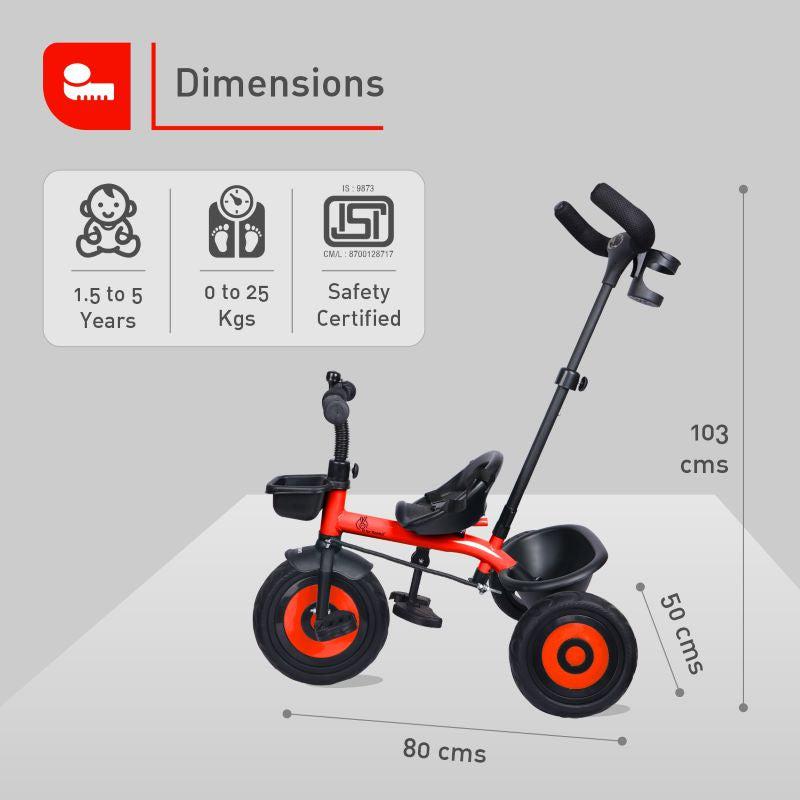 R For Rabbit Tiny Toes T20 Ace Tricycle For Kids With Adjustable Parental Control Red