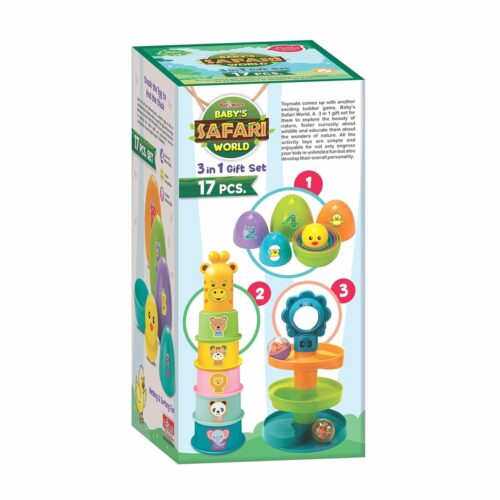 Toymate Baby’s Safari World 17 Pcs 3 in 1 Ultimate Toddler Games Gift Set
