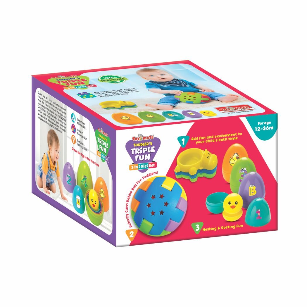 Toymate Toddler’s Triple Fun – 3-in-1 Gift Set | Educational Baby Toy Set