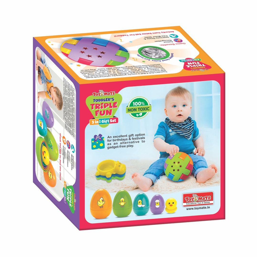 Toymate Toddler’s Triple Fun – 3-in-1 Gift Set | Educational Baby Toy Set