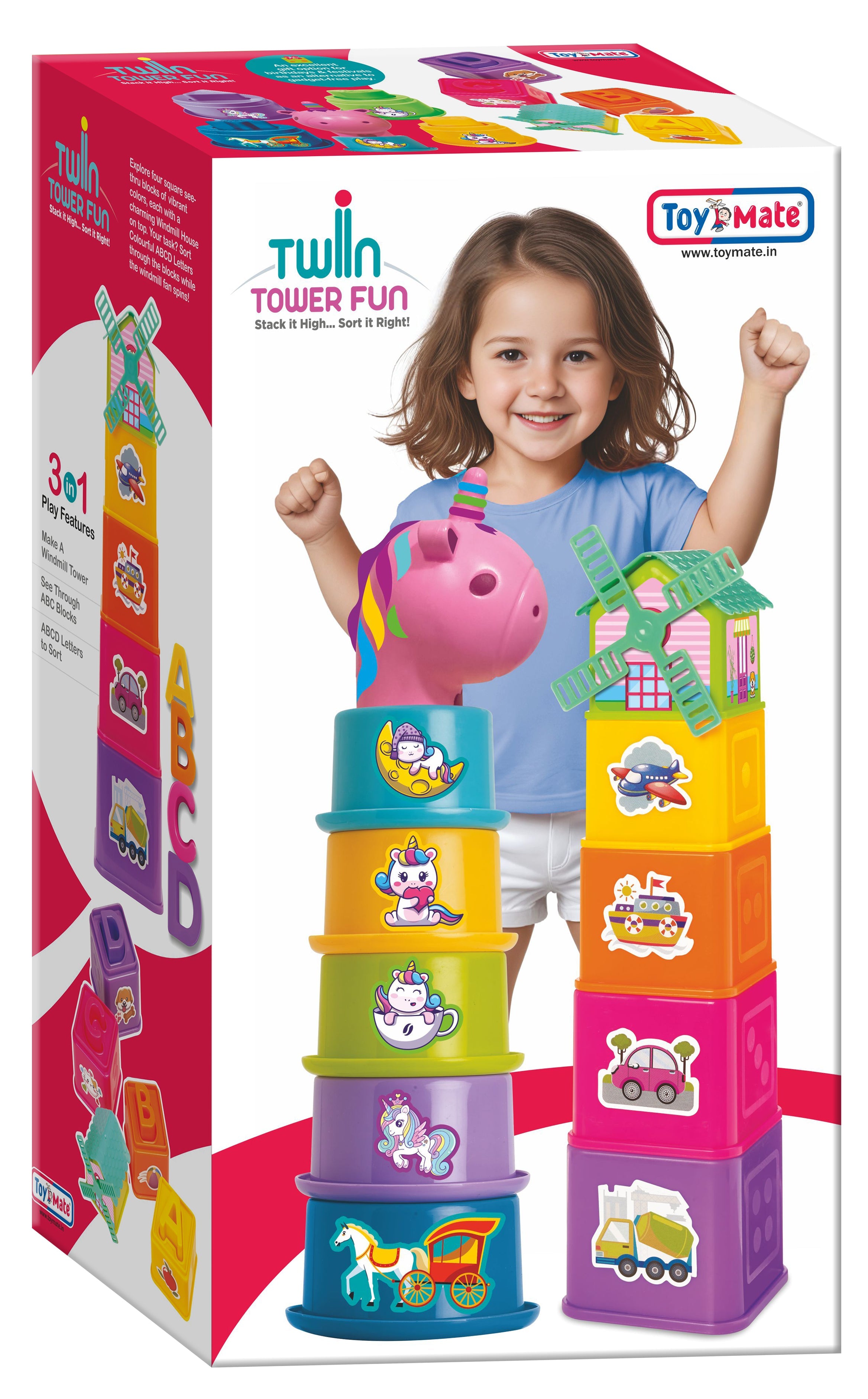 Toymate Twin Tower Fun- Stack it High… Sort it Right!