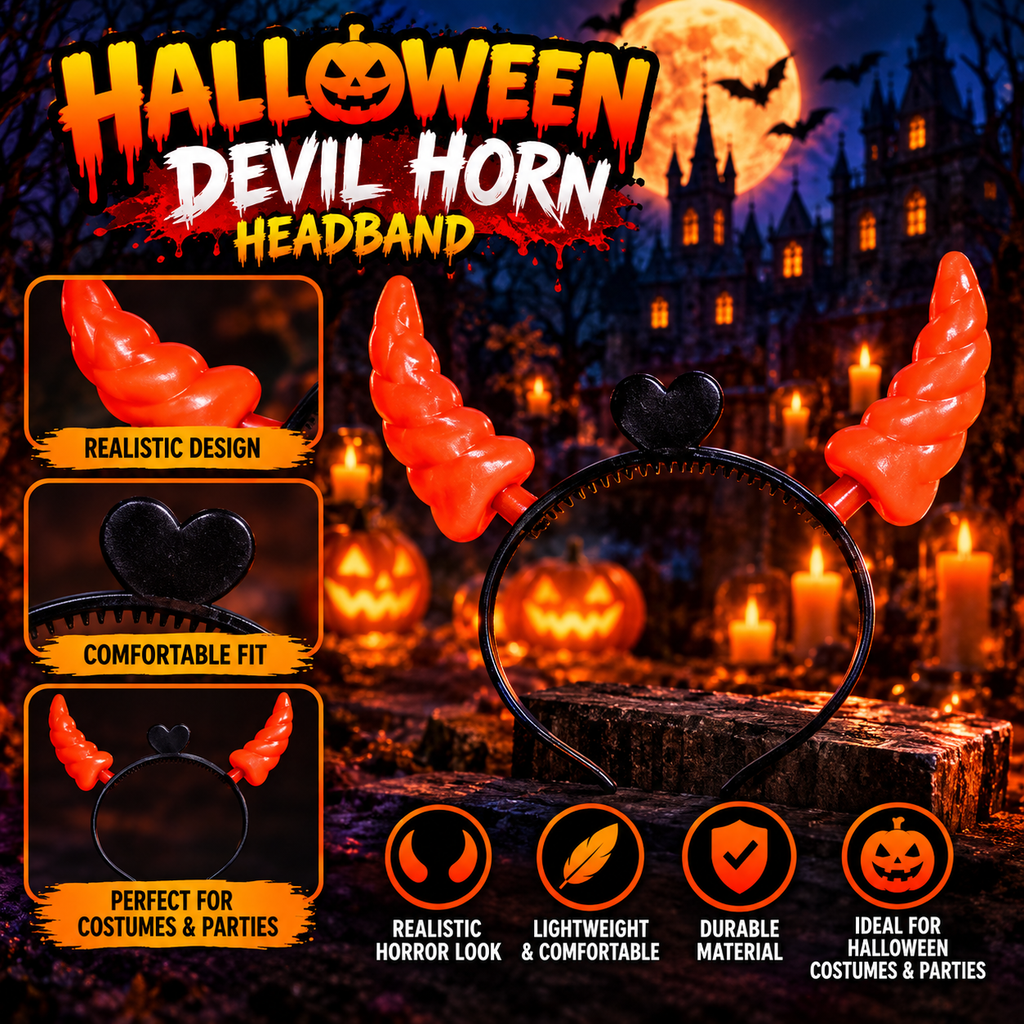 Halloween Devil Horn Headband – Red Horn Costume Accessory