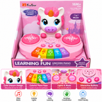 Five Star Learning Fun Unicorn Piano Musical Toy | Interactive Pink Unicorn Keyboard with Drum Pads, Music & Colourful Piano Keys for Kids Ages 18 Months+
