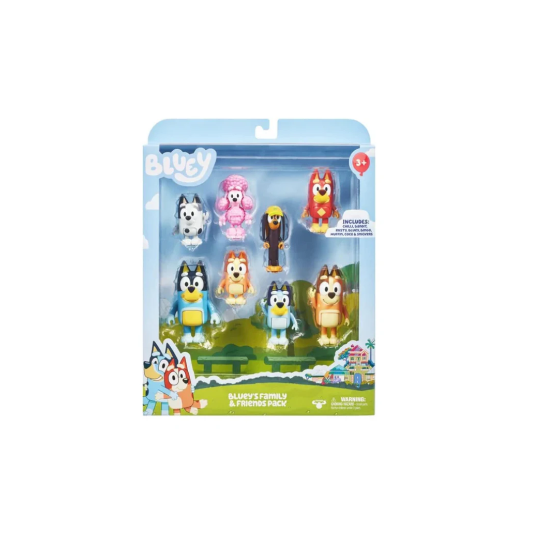 Bluey Neighborhood Friends 8 Pack, 2-2.5 Inch Articulated Figures