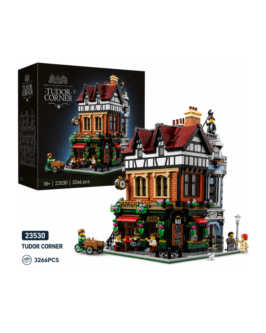 Tudor Corner Modular Building Blocks Set – 3266 Pieces Creative Architecture Construction Toy