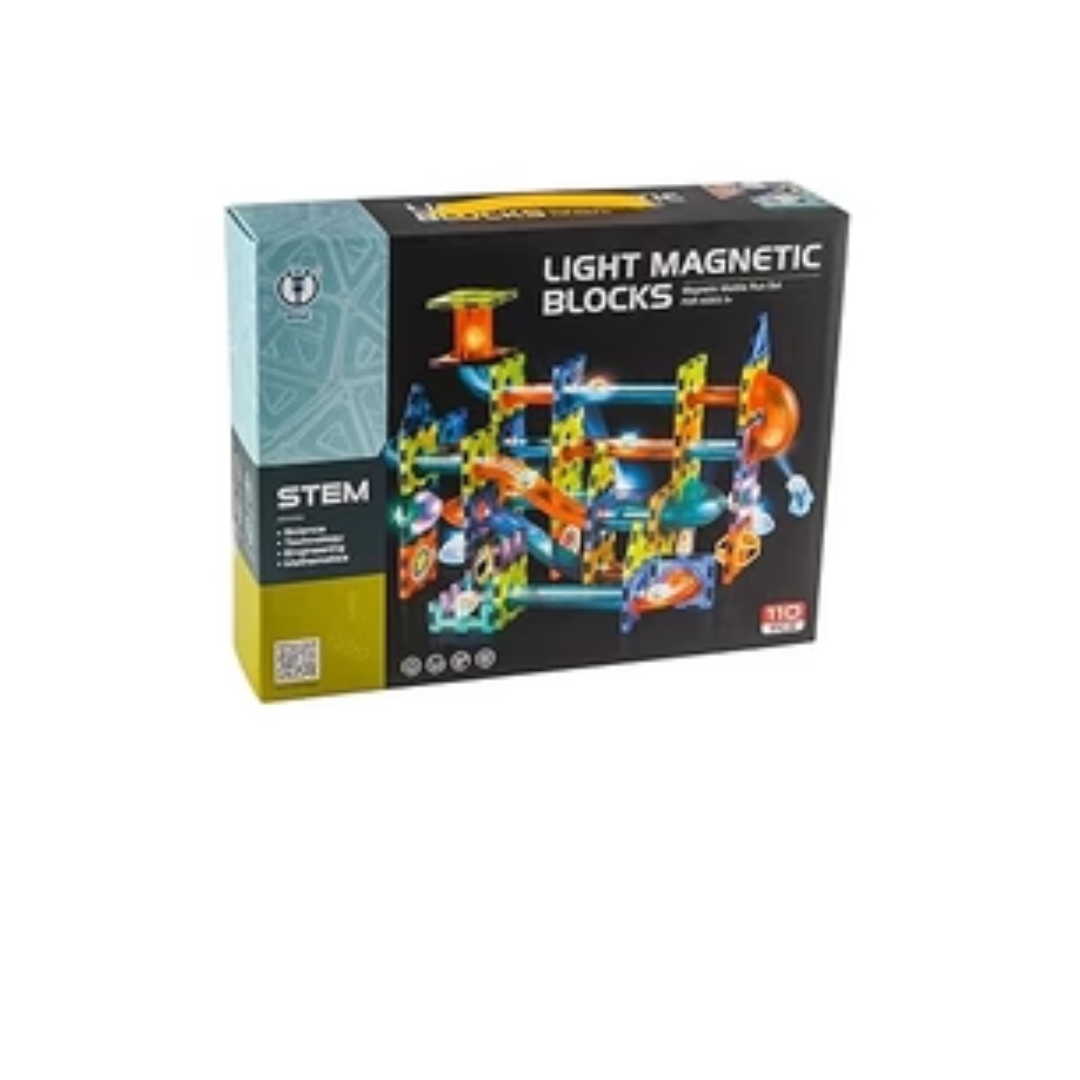 Rainbow Toys Light Magnetic Tiles- Building Blocks for Kids 110 Pcs