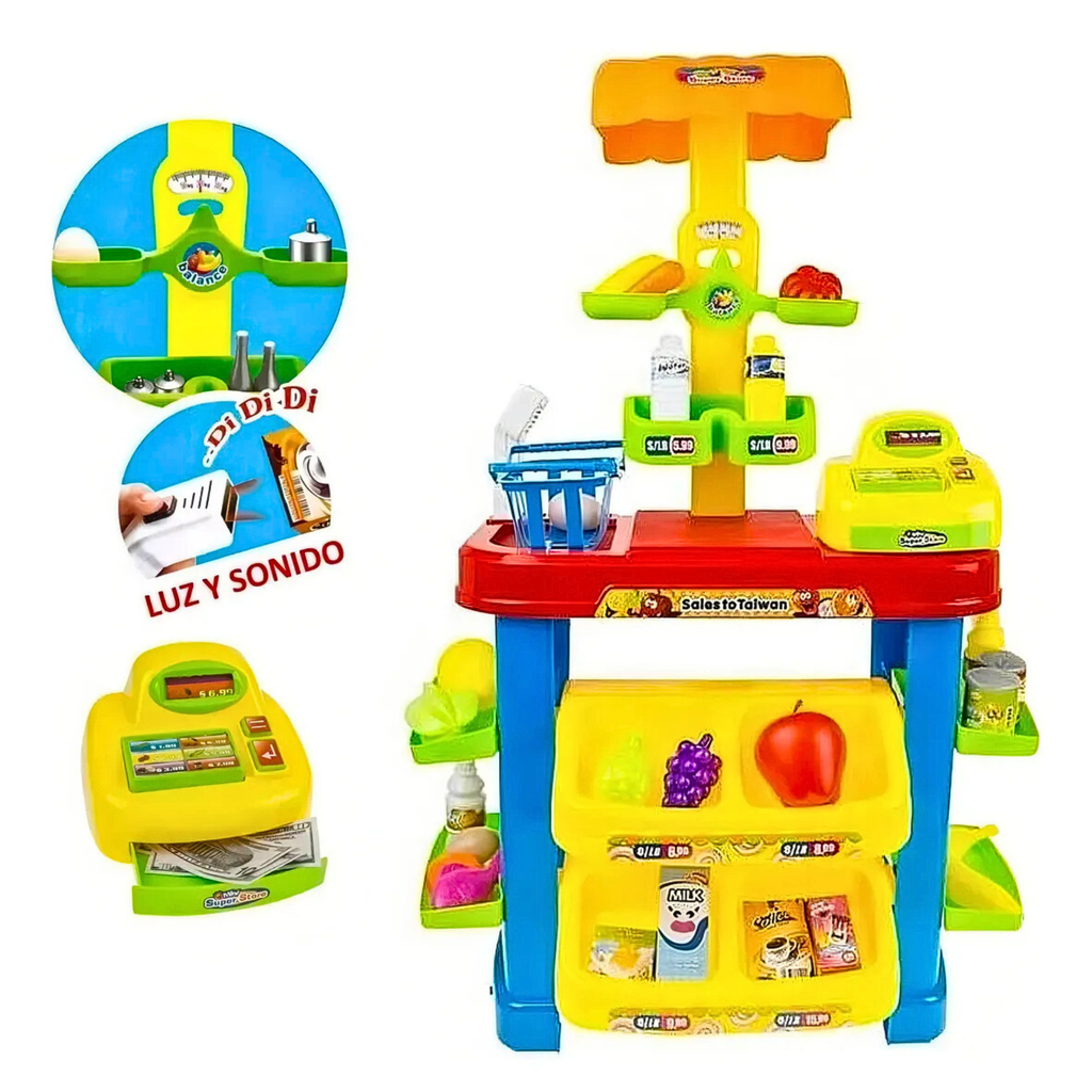Mini Super Store Shop Counter Play Set â€“ 40+ Accessories (3+ Years)