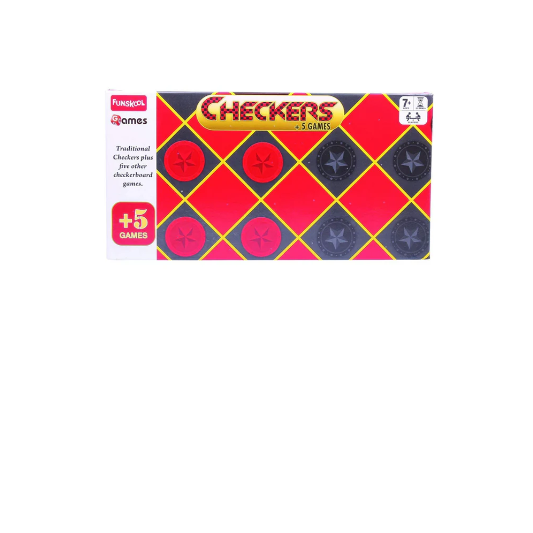 Funskool Games Checkers Plus 5, 5 in 1 checkers board games