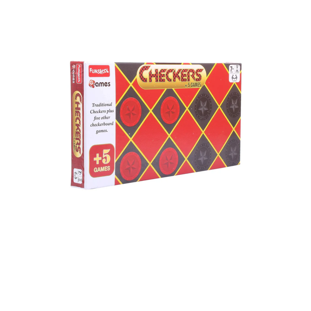 Funskool Games Checkers Plus 5, 5 in 1 checkers board games