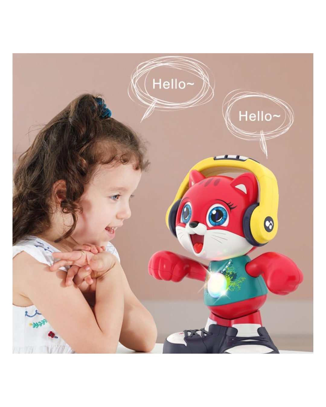 Hola Dancing Cat Interactive Toy Musical Dancing Cat with Talkback Function, Lights & Sounds