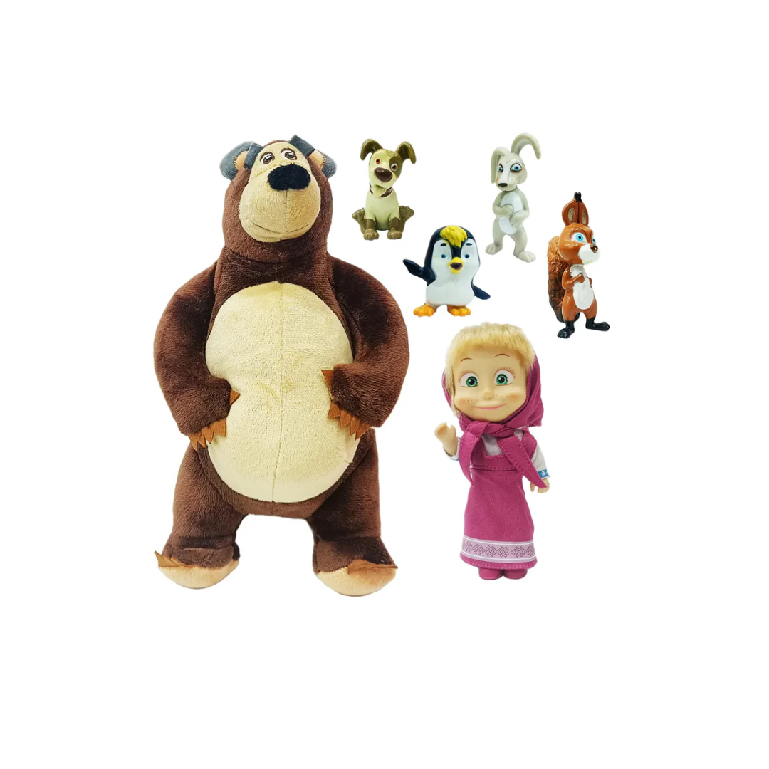 Masha And The Bear Simba Set Plush Bear, Doll, Animals Multicolour, 3Y+