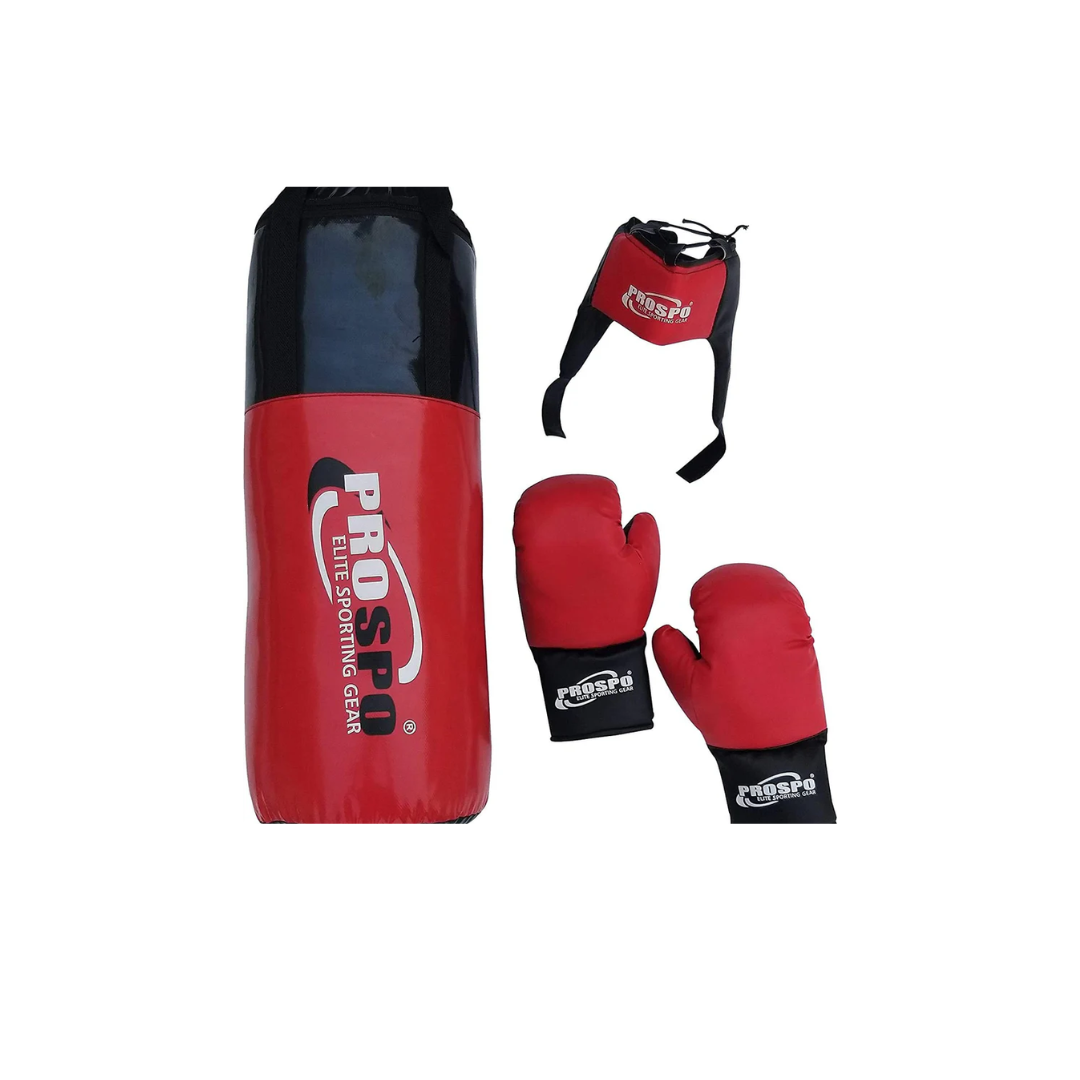 Boxing Set For Youth (7-12) Years Old, Boxing Kit (Black Red)