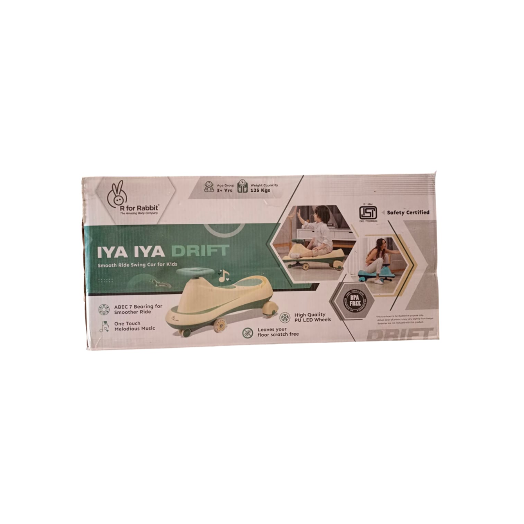 R For Rabbit Iya Iya Drift Swing Car Led Wheels,Peach Green