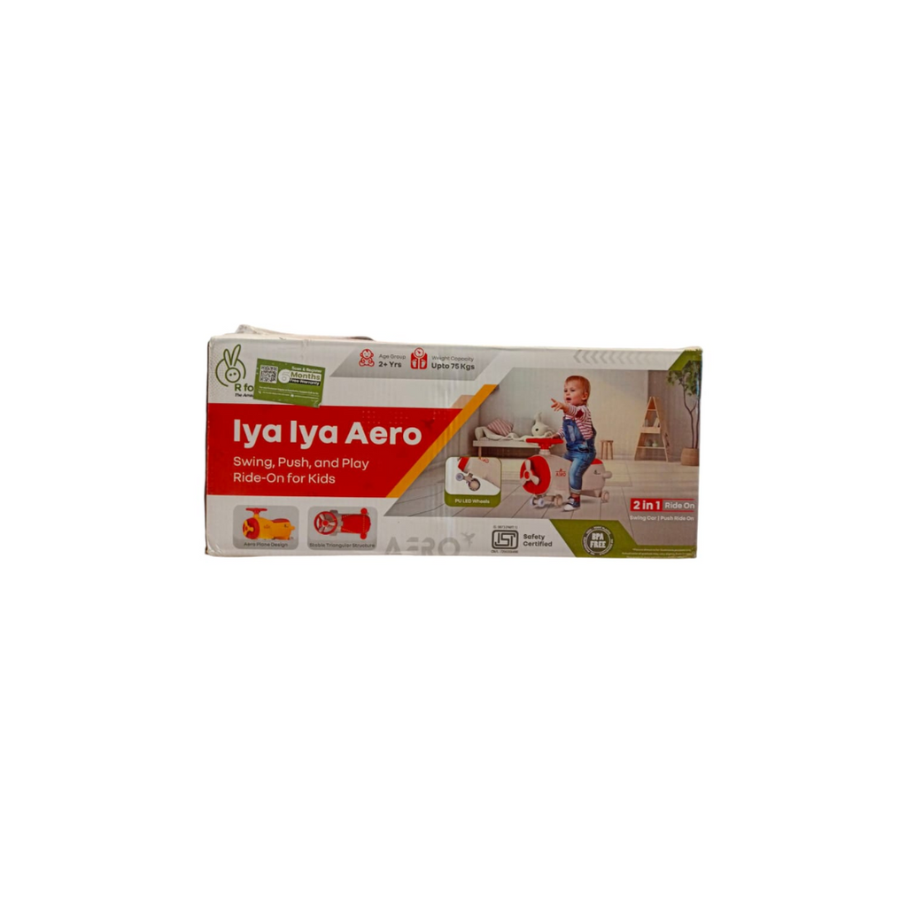 R for Rabbit Iya Iya Aero Swing Car Wheels, Up to 75 Kgs Cream Orange