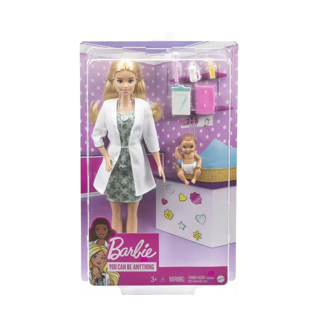 Barbie Baby Doctor Playset with Blonde Doll (12-In/30.40-Cm), Infant Doll, Stet