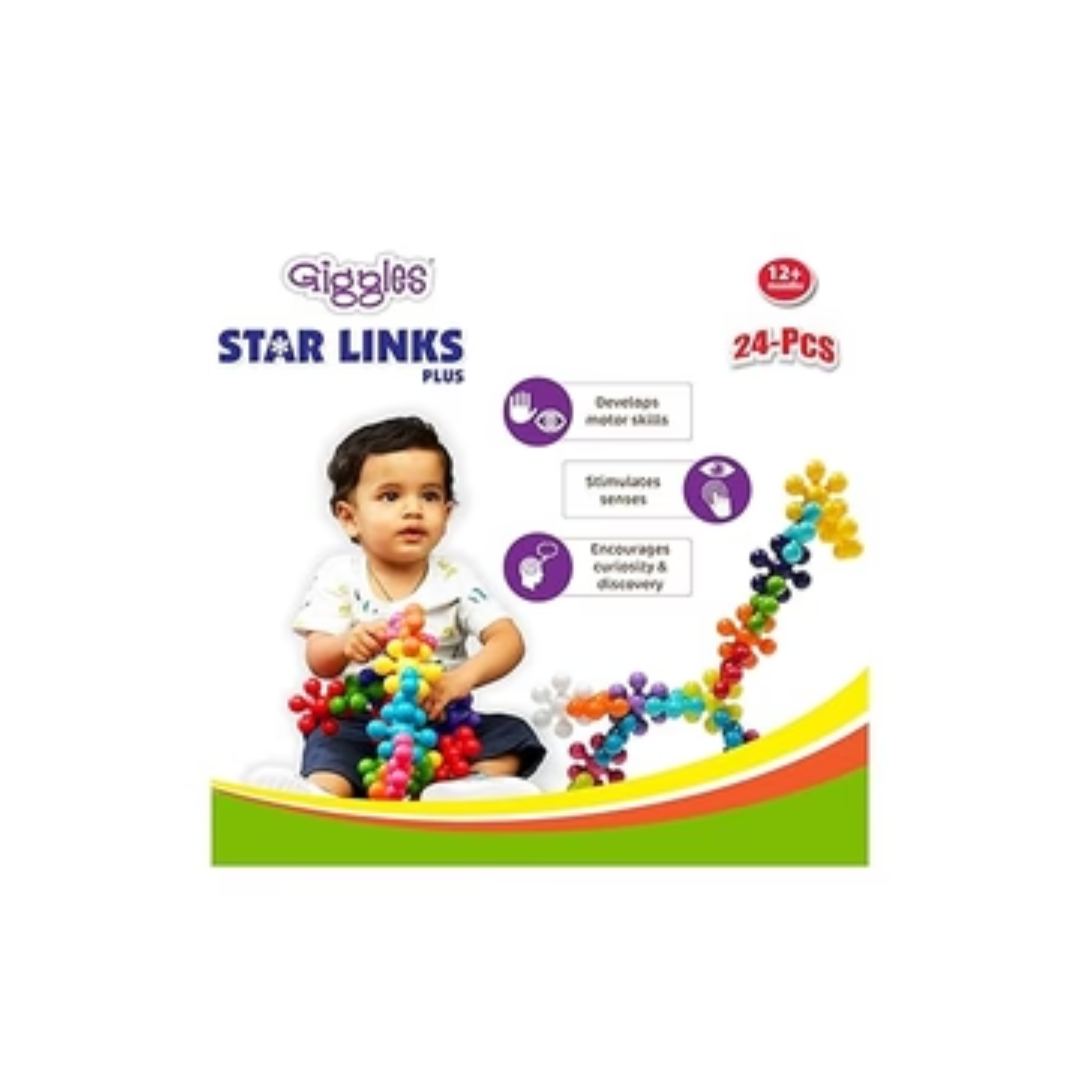 Funskool Giggles - Star Links Plus - 24pcs, Multi-Coloured