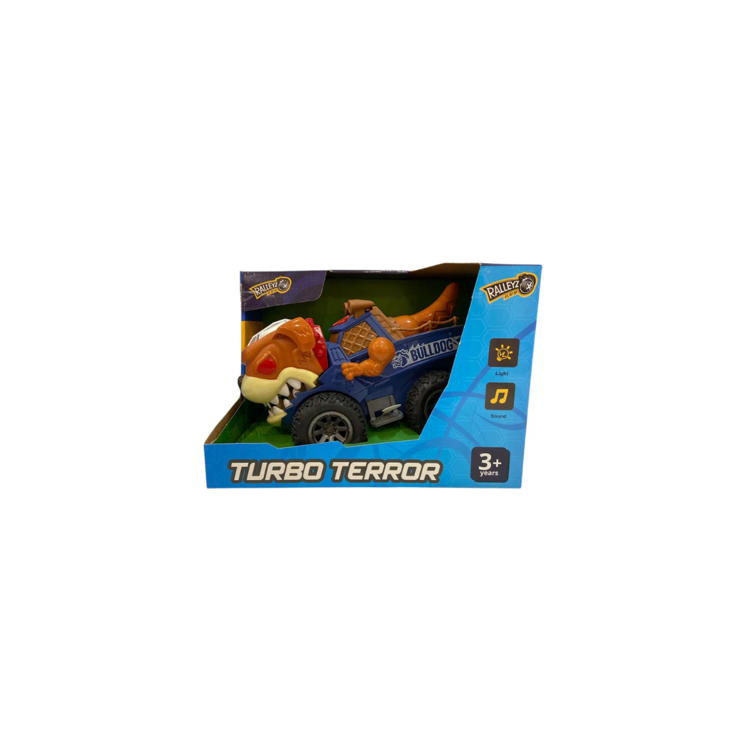 Ralleyz Turbo Terror Bulldog Friction Dog Car Blue