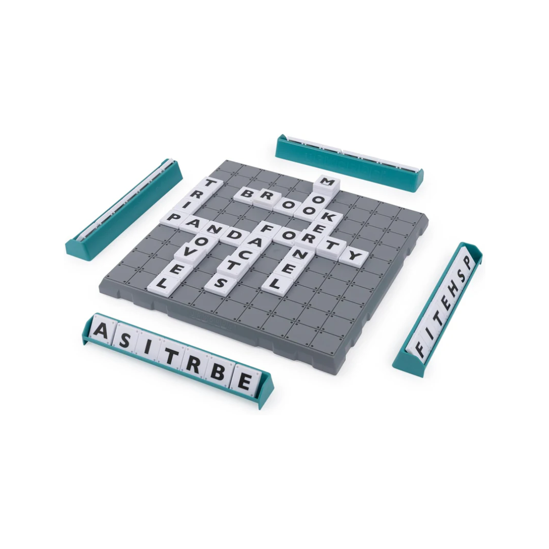 Funskool Upwords, Word Game with Stackable Letter Tiles Rotating Game for Adults and Kids