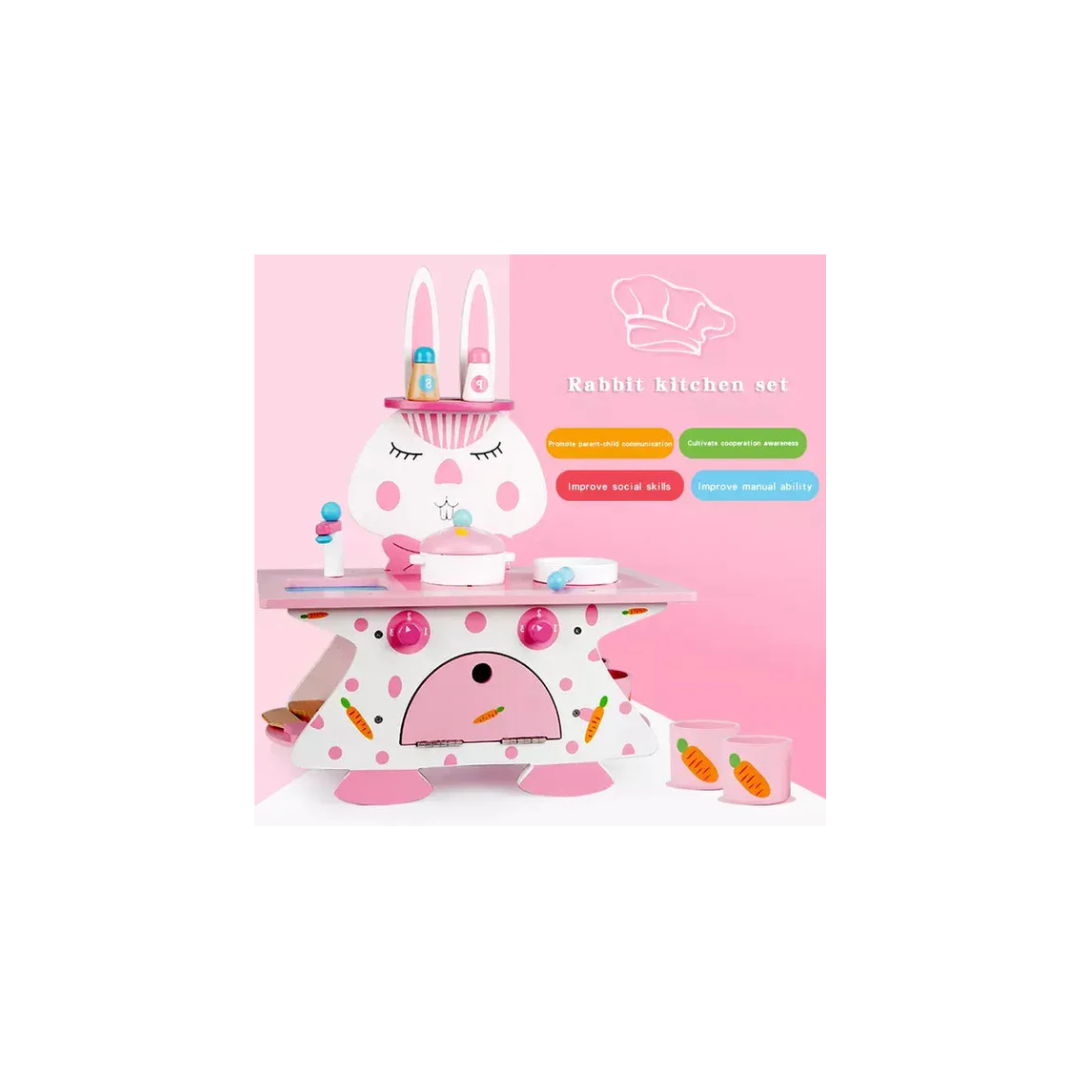 Rainbow Toys Wooden Rabbit Kitchen Set