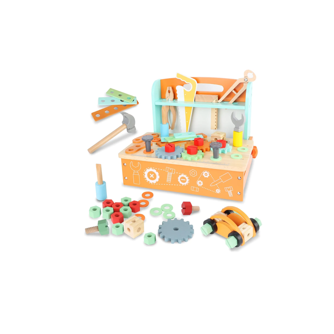 Rainbow Toys Wooden Folding Tool Set Bench