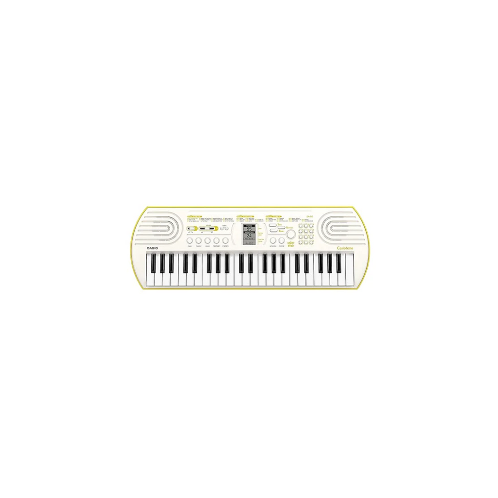 Casio Casiotone Mini Keyboard SA-80 with Piano tones, White (44 Keys) With Adapter