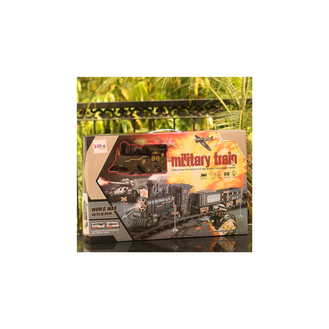 Rainbow Toys Vintage Army Toy Train Set with Smoke, Sound & Lights (Battery Operated)