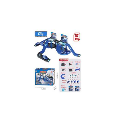 Rainbow Toys 37pcs Orbital Parking Police Rescue Track Set
