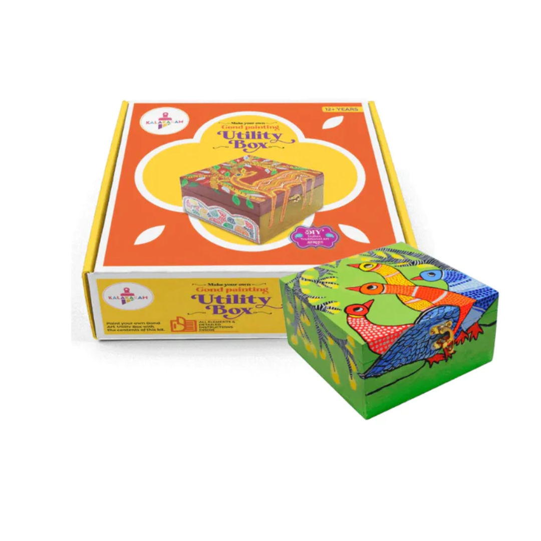 Kalakaram Kids and Adults Make Your Own Gond Painting Utility Box