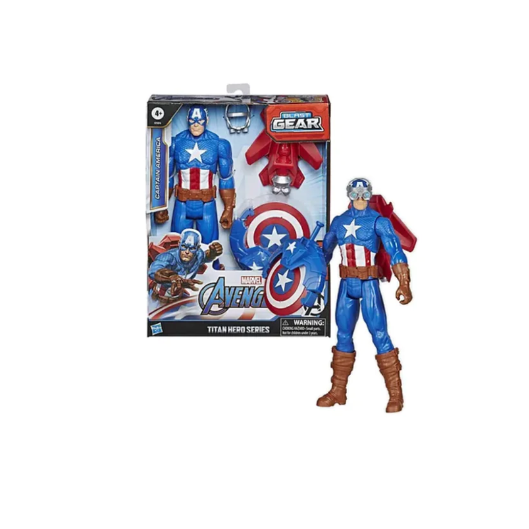 Hasbro Marvel Avengers Titan Hero Series Blast Gear Captain America, 12-inches
