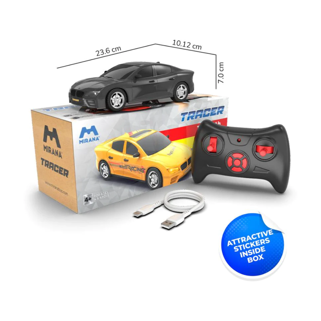 Mirana USB Rechargeable Racing RC Car High Speed Remote Control Black