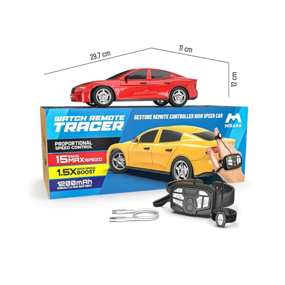 Mirana Watch Tracer C-Type USB Rechargeable Gesture Controlled Racing RC Car Red