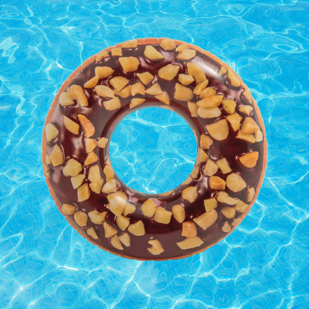 Intex 56262 Inflatable Swim Donut Ring Tube Float Chocolate (39"X10")