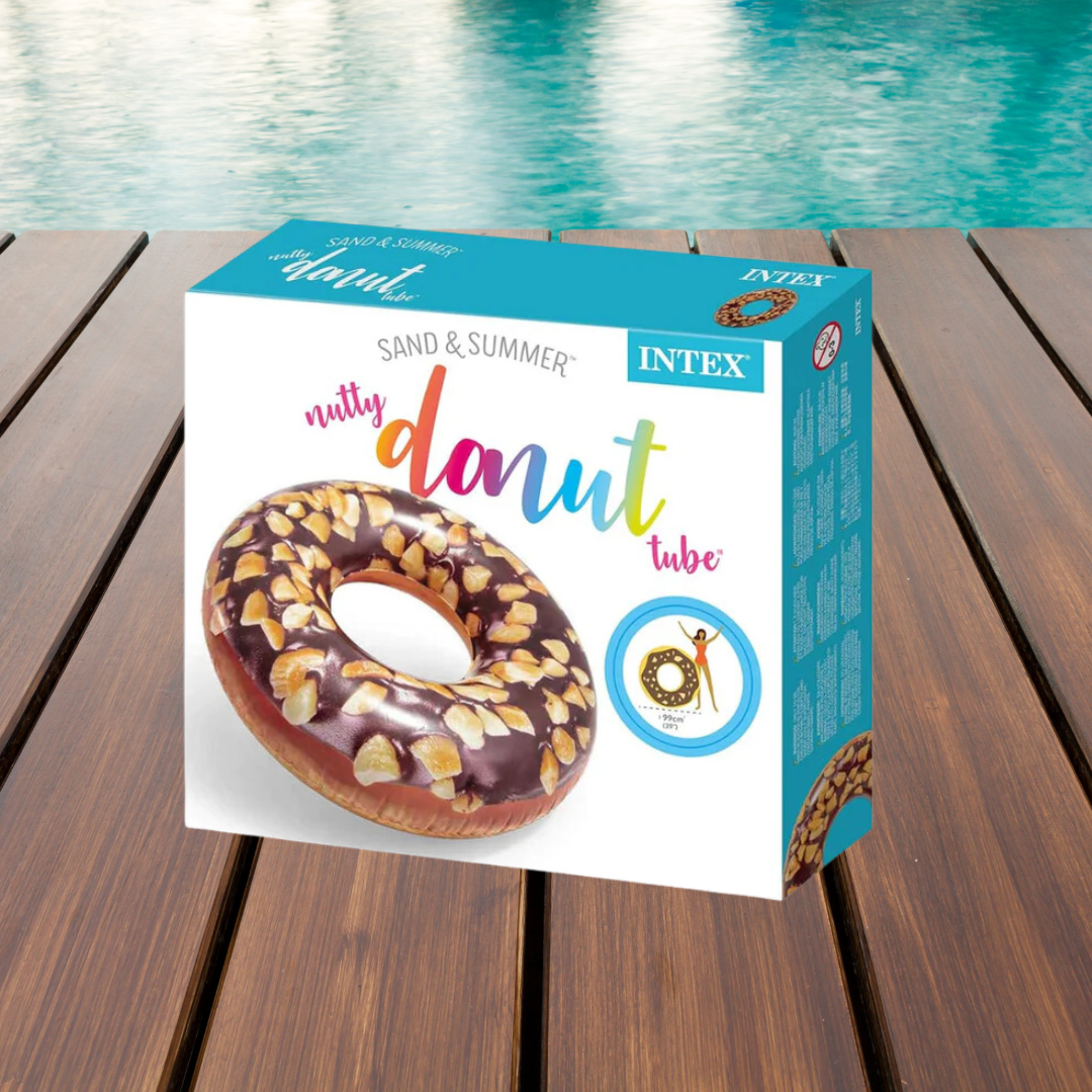 Intex 56262 Inflatable Swim Donut Ring Tube Float Chocolate (39"X10")