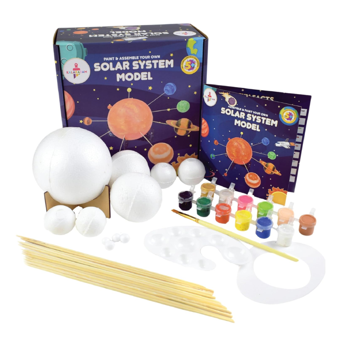 Kalakaram Kids Solar System Model Kit For Kids, Paint And DIY Kit