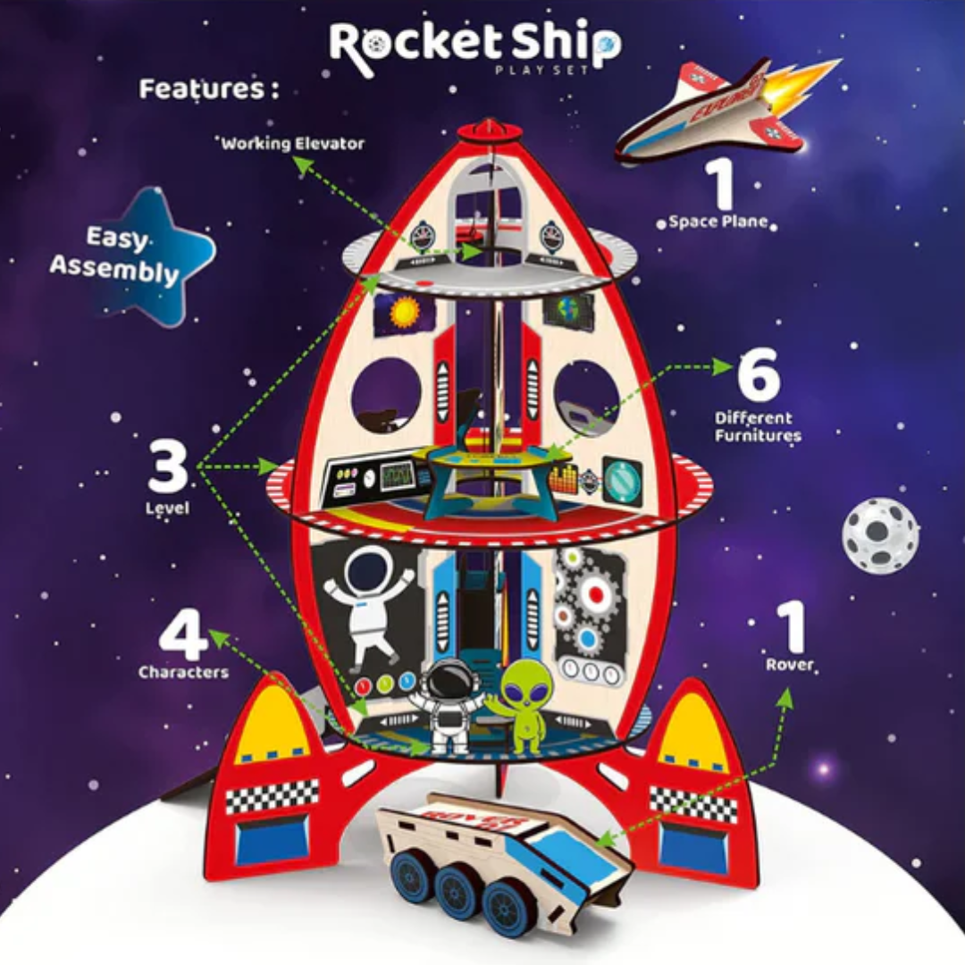 Webby DIY Rocket Spaceship Playset Doll House