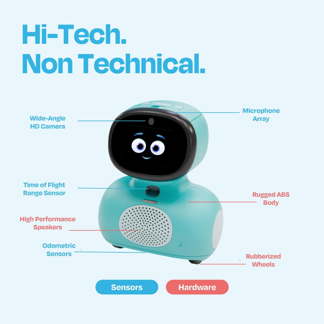 Miko Mini: AI Robot For Kids, Interactive Bot Equipped With Coding, Stories & Games, Blue