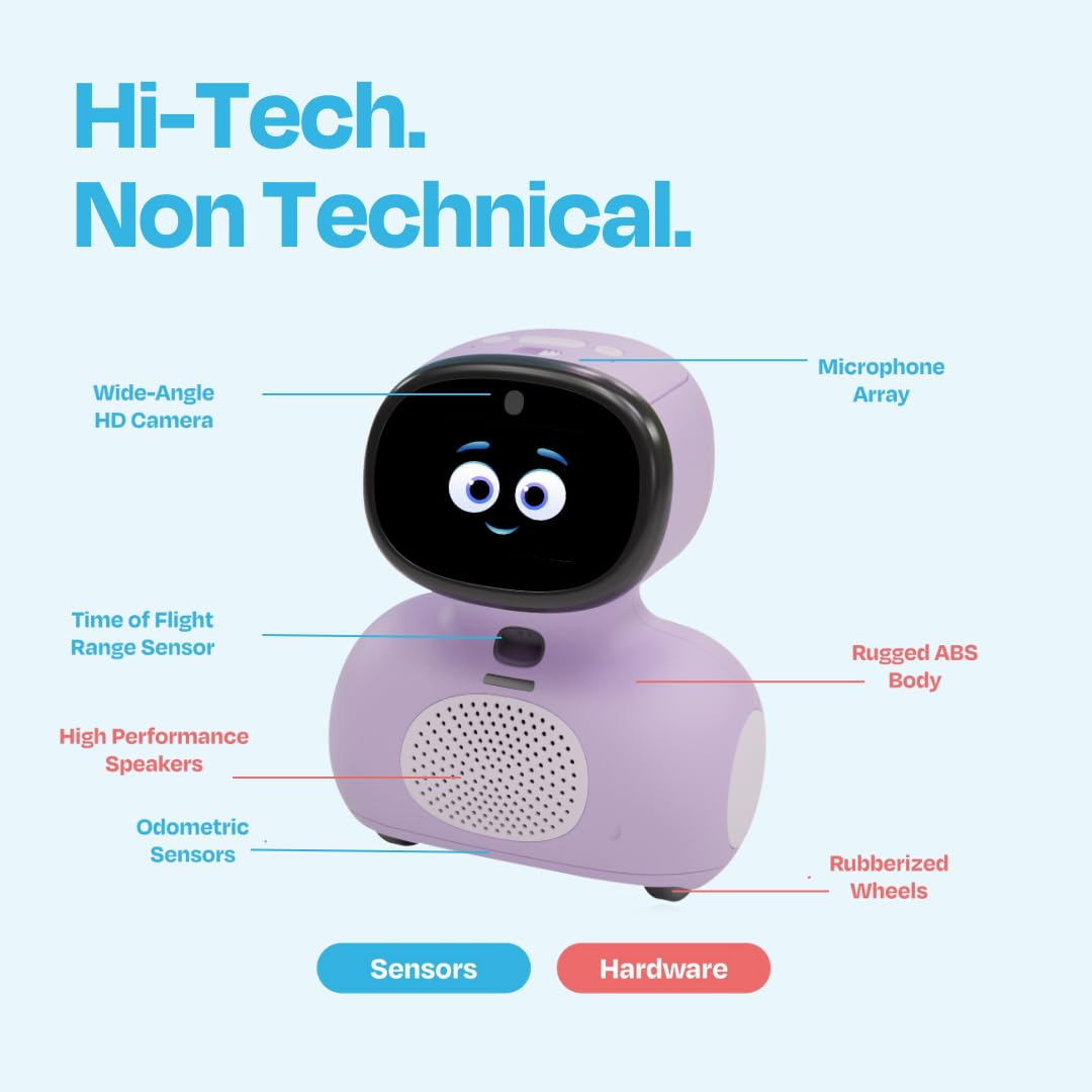 Miko Mini: AI Robot For Kids, Interactive Bot Equipped With Coding, Stories & Games, Purple