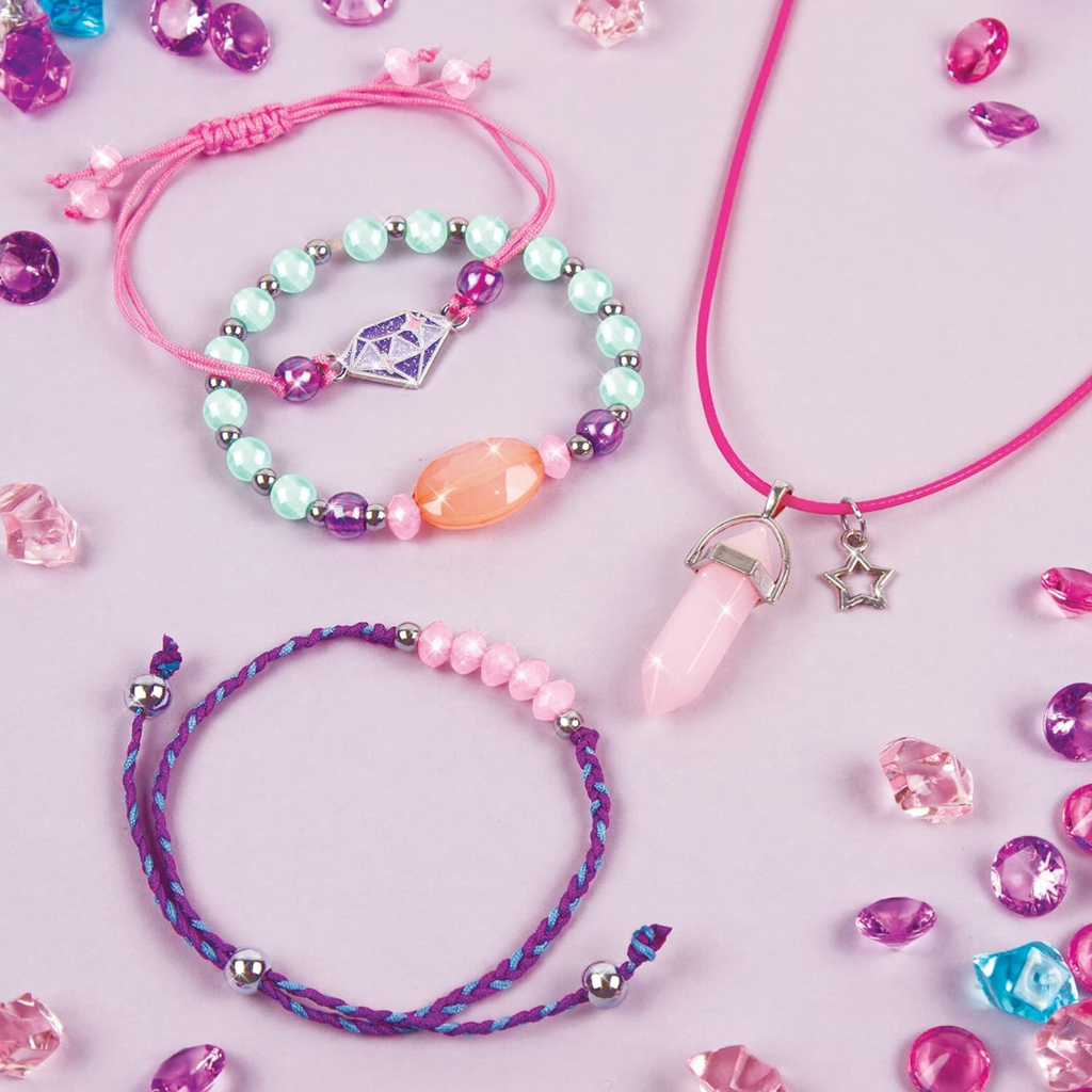 Make It Real Positive Gems Jewelry Create Charm Bracelets, Pendants, Bacelet 49 Assorted Beads