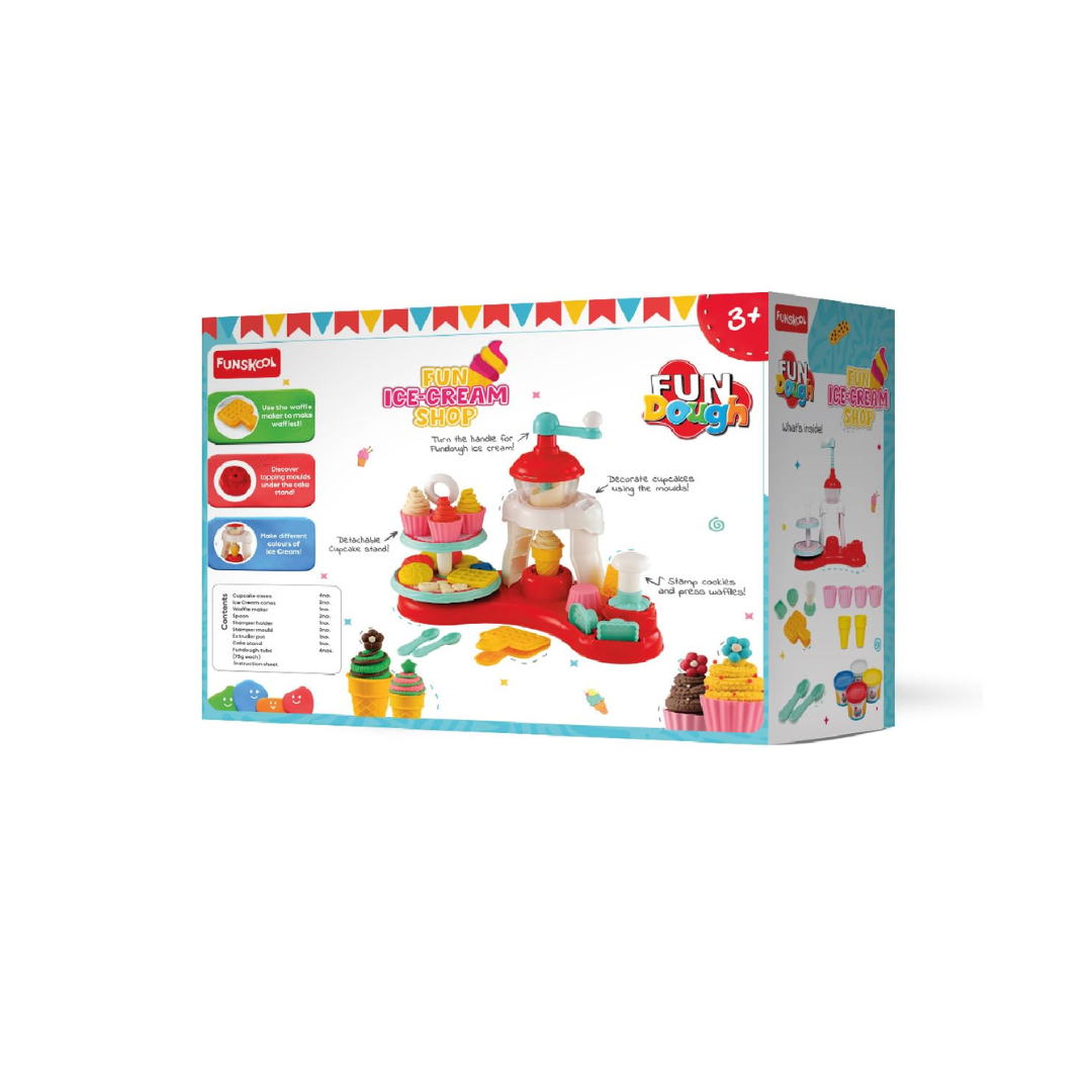 Fundough Funskool Playset Ice Cream Shop Multicolour, Dough, Toy