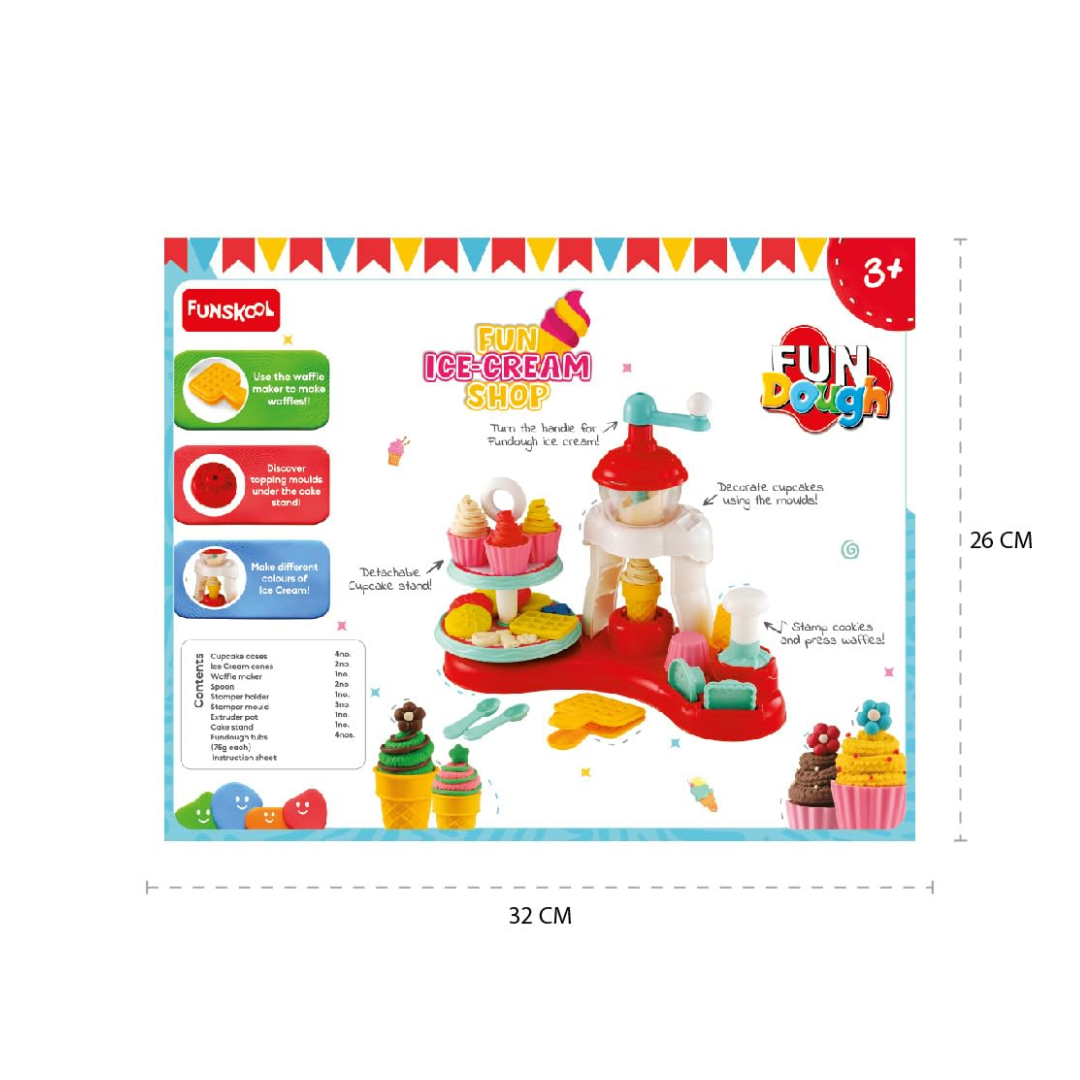 Fundough Funskool Playset Ice Cream Shop Multicolour, Dough, Toy