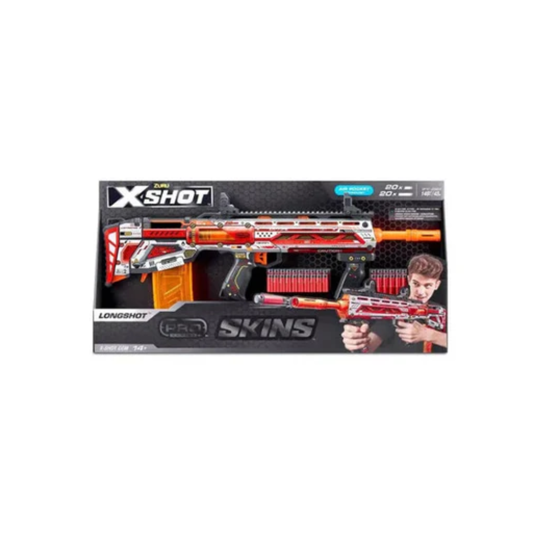Zuru X-Shot SKINS Pro Series Longshot Foam Blaster with 40 Darts