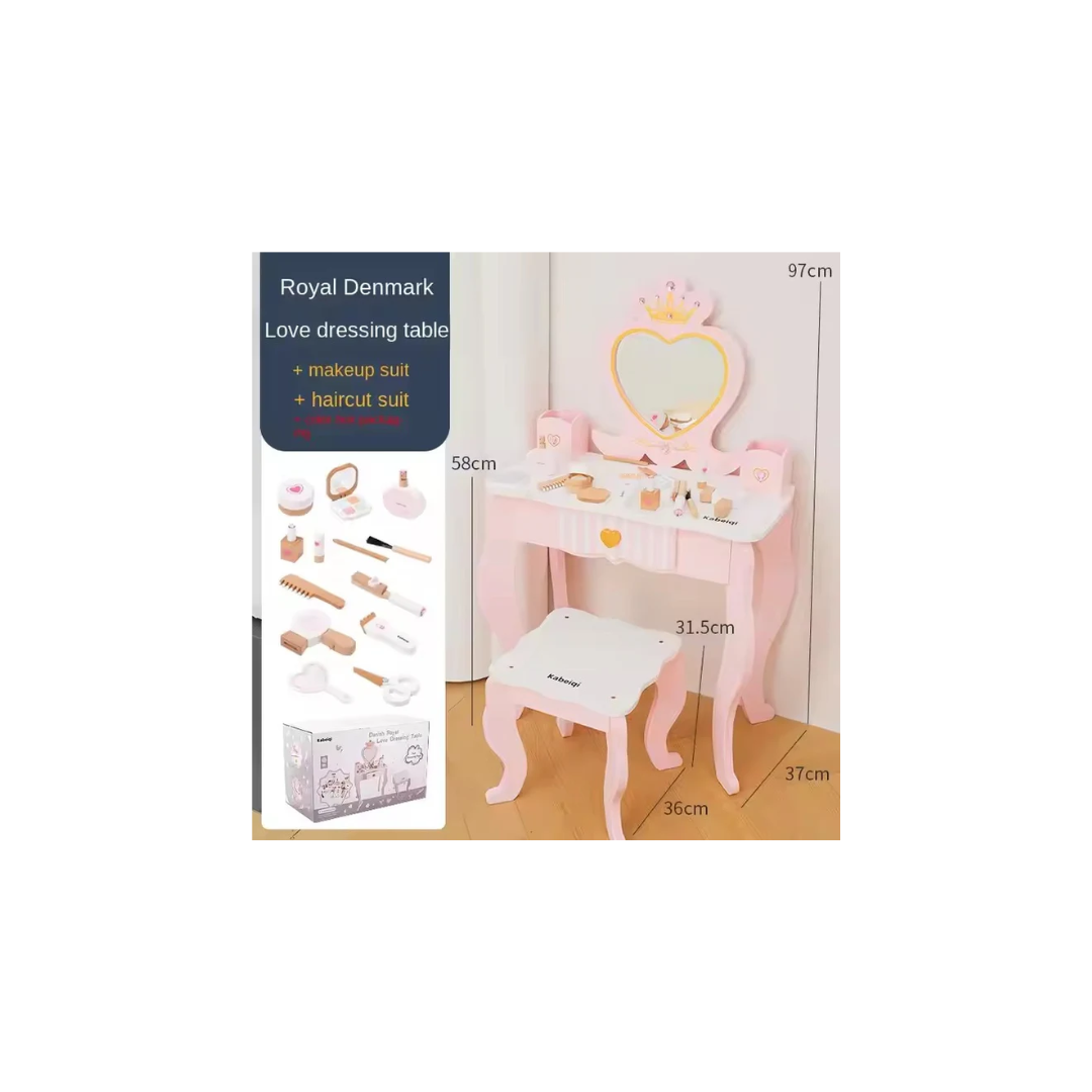 Royal Danish Wooden Dressing Table Cosmetics Set Jewelry Box