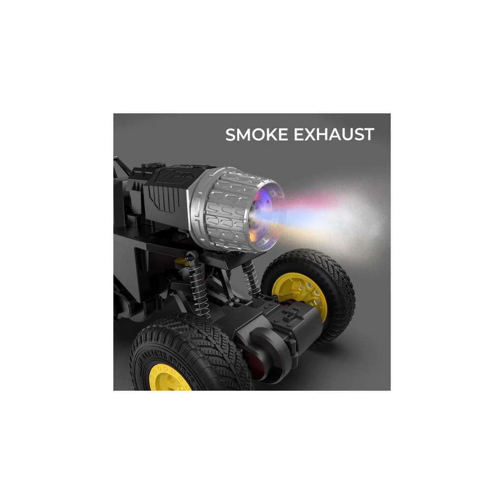 Mirana Mega Ranger ATV 6 Wheel Remote Car with Nitro Boost, Smoke Exhaust, InBuilt Battery 4x4 Type - C USB Rechargeable Yellow