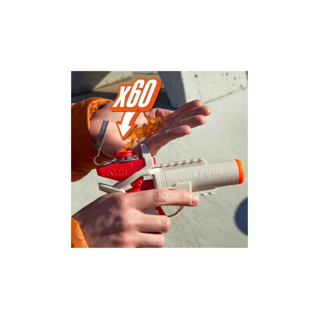 Hasbro Nerf Pro Gelfire Ignitor Blaster, 1000 Gelfire Rounds, 60 Round Capacity, T-Pull Priming, Up to 150 FPS, Eyewear