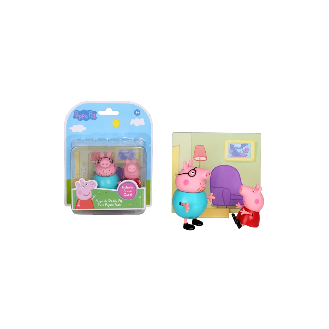 Hasbro PEPPA PIG and Daddy Pig Twin Figure Fun Pack with Two Poseable Figures