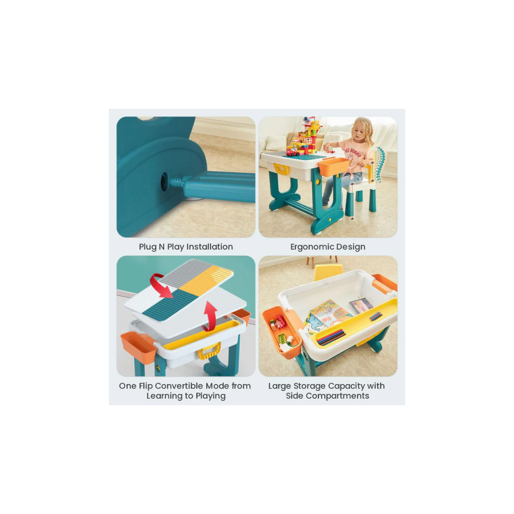 R For Rabbit Little Genius Learner: Smart & Safe Kids Study Table  Set
