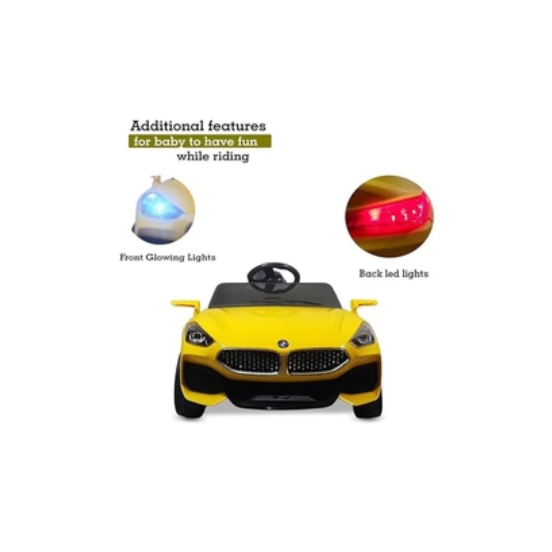 Rainbow Toys Battery Oprated Z4 Rechargeable Battery Operated Ride on Car for Kids with Remote Control, Yellow