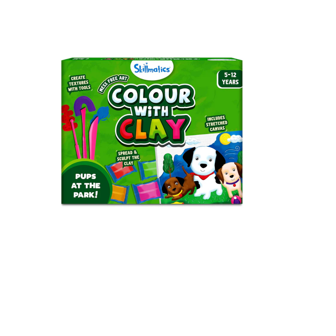 Skillmatics Art & Craft Kit Color with Clay, No Mess Art Create a Clay Canvas